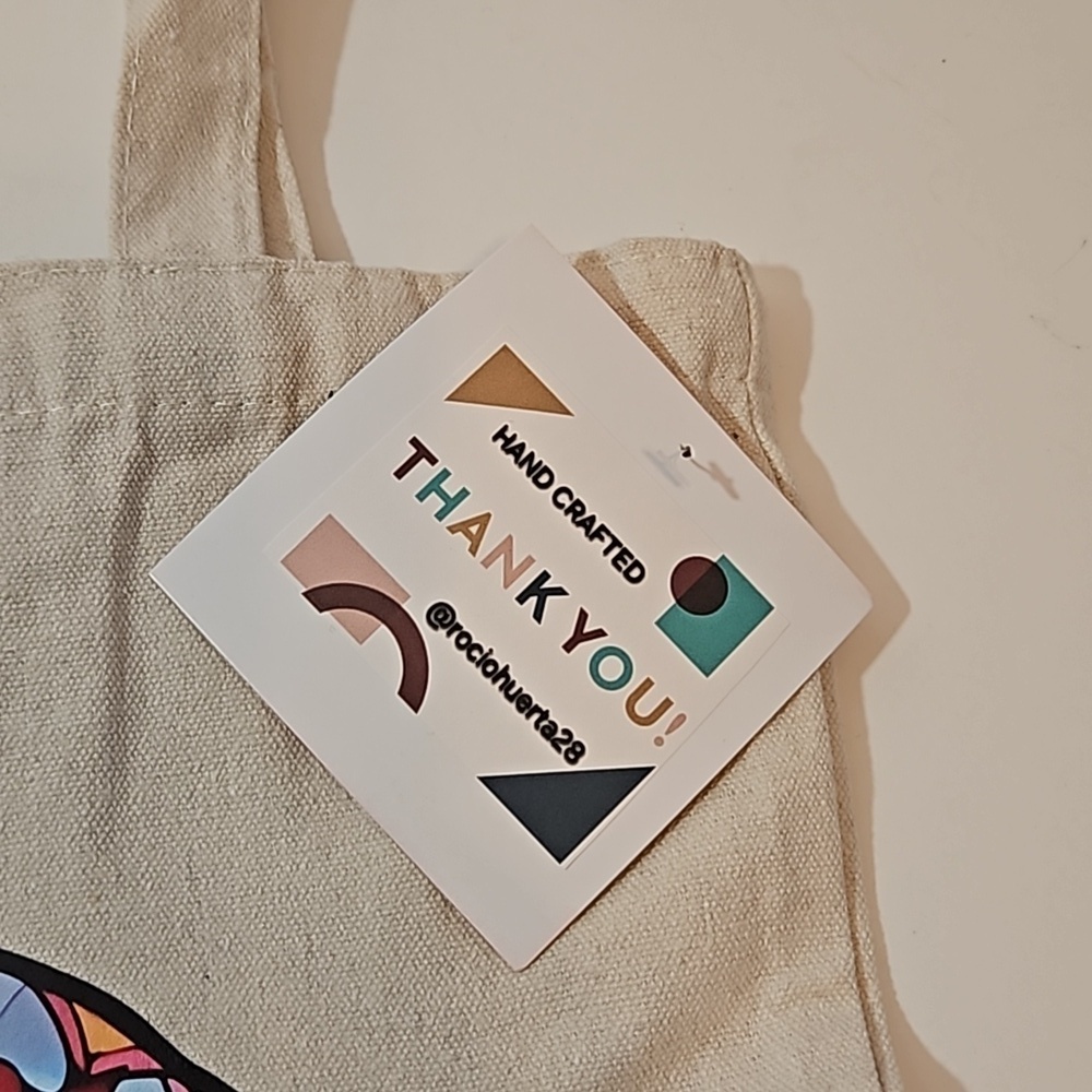 Hand Crafted Reusable Bag Canvas 100% Cotton Skull - Picture 17 of 17